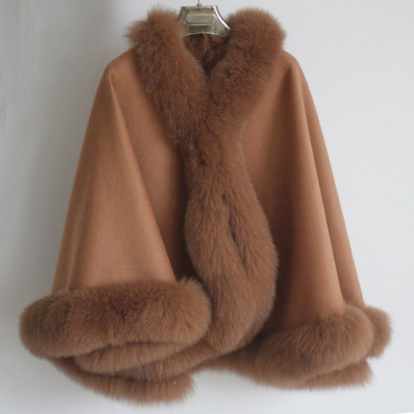 Fur women's cape real fur season shawl jacket