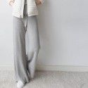Wide leg pants, high waisted, thick, hanging, loose, casual straight leg, floor length wool pants