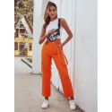 Women's street sports high waisted casual pants, long pants, wide leg pants 