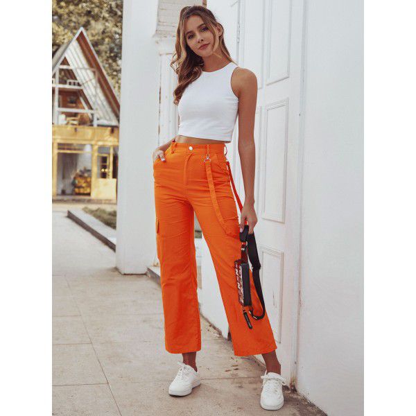 Women's street sports high waisted casual pants, long pants, wide leg pants 