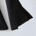 Spring New Solid Color Pants Micro Flare Pants High Waist Casual Pants Elastic Side Split Flare Pants 