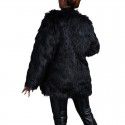 Imitation fur women's black strapless commuting lapel coat with temperament
