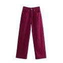 Women's urban casual versatile color wide leg jeans