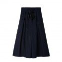 Wide leg pants, women's skirt, drawstring, elastic waist, slimming effect, pleated skirt