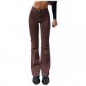 Women's denim retro patchwork buttocks lifting slimming straight leg women's jeans 