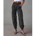 Workwear jeans for women in autumn, fashionable and casual, elastic waistband, foot binding, loose fitting women's pants