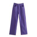 Women's urban casual versatile color wide leg jeans