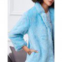 Fur coat women's blue velvet long sleeved temperament commuting Korean version lapel full leather fur coat