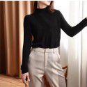 Hooded semi high neck base sweater for women, slim fit sweater for women, autumn and winter top, wool knitted sweater for women