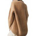 Soft and sticky imitation mink fur V-neck long sleeved sweater for women in autumn and winter, lazy style loose knit sweater, fashionable top