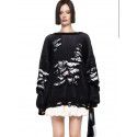 Sweater women's loose top autumn women's long sleeved pullover woolen jacket 