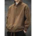 Retro half zipper workwear, coach jacket, men's assault jacket, casual trendy jacket