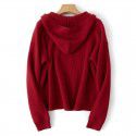 Soft and warm hooded sweatshirt loose fit thick knit sweater for women in autumn and winter