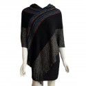 Women's shawl with hat, colorful silk scarf, cape, new autumn and winter women's warm tassel pullover knitted sweater