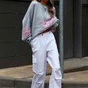 Sweater women's loose top autumn women's long sleeved pullover woolen jacket 