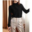 Hooded semi high neck base sweater for women, slim fit sweater for women, autumn and winter top, wool knitted sweater for women