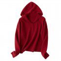 Soft and warm hooded sweatshirt loose fit thick knit sweater for women in autumn and winter