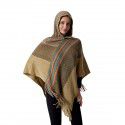 Women's shawl with hat, colorful silk scarf, cape, new autumn and winter women's warm tassel pullover knitted sweater