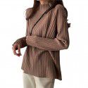 Knitted sweater, women's Korean version, loose and slim, lazy style, inner top, half high neck, bottom layer, thick shirt