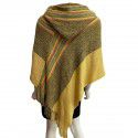 Women's shawl with hat, colorful silk scarf, cape, new autumn and winter women's warm tassel pullover knitted sweater