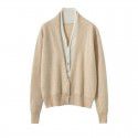 Loose V-neck women's cardigan sweater warm jacket