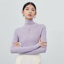 Woolen sweater for women, slim fit with high neck lining, knitted sweater for women