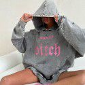Retro washed water vintage hooded sweatshirt for women, autumn and winter jacket for women, American high street loose casual tattered top for women