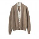 Loose V-neck women's cardigan sweater warm jacket