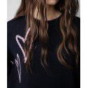 Handmade hanging cashmere knitted sweater for women, loose fitting sweater