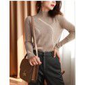 Hooded semi high neck base sweater for women, slim fit sweater for women, autumn and winter top, wool knitted sweater for women