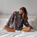 Printed sweater women's loose top casual lazy style long sleeved knitted sweater women