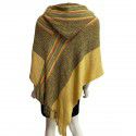Women's shawl with hat, colorful silk scarf, cape, new autumn and winter women's warm tassel pullover knitted sweater