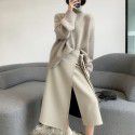 Woolen sweater women's high neck pullover versatile, thick silhouette loose and lazy style base sweater women