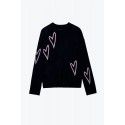 Handmade hanging cashmere knitted sweater for women, loose fitting sweater