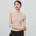 Woolen sweater for women, slim fit with high neck lining, knitted sweater for women
