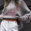 Sweater women's loose top autumn women's long sleeved pullover woolen jacket 