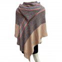 Women's shawl with hat, colorful silk scarf, cape, new autumn and winter women's warm tassel pullover knitted sweater