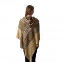 Women's shawl with hat, colorful silk scarf, cape, new autumn and winter women's warm tassel pullover knitted sweater