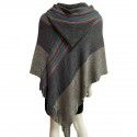 Women's shawl with hat, colorful silk scarf, cape, new autumn and winter women's warm tassel pullover knitted sweater