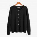 Women's round neck sweater jacket cardigan versatile basic soft and sticky knit sweater