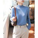 Hooded semi high neck base sweater for women, slim fit sweater for women, autumn and winter top, wool knitted sweater for women