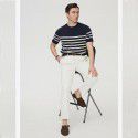 Men's knitted round neck striped casual trend loose and versatile sea soul shirt