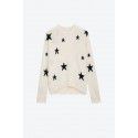 Star pattern broken hole cashmere loose fitting women's knitted sweater sweater
