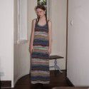 Retro slim fit bag hip suspender sweater knitted dress for women