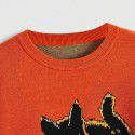 Halloween New Round Neck Loose Pumpkin Cat Jacquard Long Sleeve Knitted Sweater