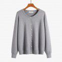 Women's round neck sweater jacket cardigan versatile basic soft and sticky knit sweater