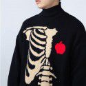 Men's and women's sweater group picture loose round neck jacquard pullover couple's knitted sweater