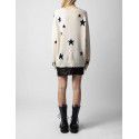 Star pattern broken hole cashmere loose fitting women's knitted sweater sweater