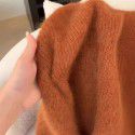 Orange loose sweater for women, autumn and winter European goods, high-end feeling, soft and sticky wool knitted sweater for women